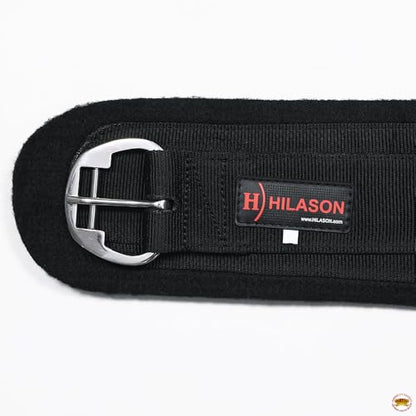 HILASON Western Horse Felt Lined Roper Saddle Cinch Girth Stainless Steel Buckle Black - color: Black, size: 46 In