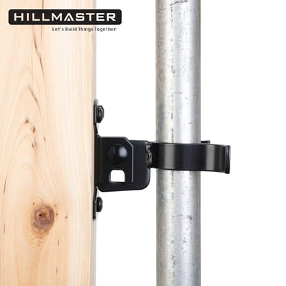 HILLMASTER 1-3/8" Flat Back Wall Mount Chain Link Fork Latch, Black Gate Fork Latch with Padlock Hole,Fence Latch Lock with Screws,Bolts,Gate Hardware Gate Latches for Outdoor Wooden Gates,2 PCS - size: 2 Pcs