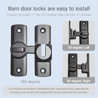 Upgraded Sliding Barn Door Lock - 90/180 Degree Flip Door Latch | Safety Protection Sliding Gate Latches, flip latch lock for Barns, Gardens, Bathrooms, Cabinets, Windows & Sliding Door