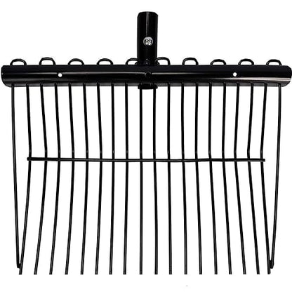 Dura-Tech Metal Fork Head | Heavy-Duty Manure Fork for Horses | Durable Metal Construction | Double Bar Design | Minimal ⅝ Spacing | 1-Year Warranty