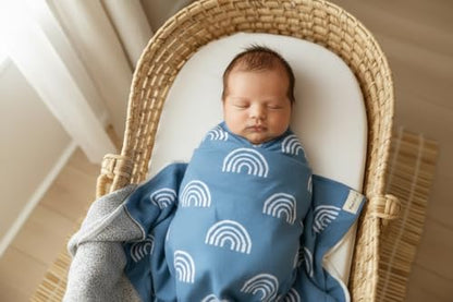 Baby Receiving Blanket Boys 100% Cotton Buttery Soft Cozy Receiving Swaddle Crib Stroller Blanket for Shower Gift Registry for Newborns, Infants, Toddlers (Rainbow - Blue) - color: 24 - Rainbow - Blue