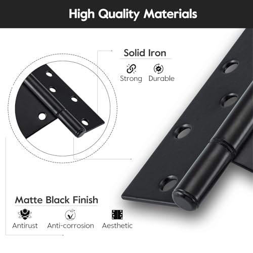 HOME MASTER HARDWARE 10" Heavy Duty Gate Hinges, 2 Pack T Strap Hinges - size: 10 in-2 Pack