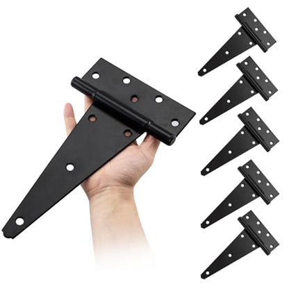HOME MASTER HARDWARE 10" Heavy Duty Gate Hinges, 6 Pack T Strap Hinges - size: 10 in-6 Pack