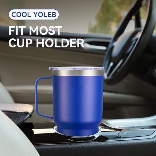 30 oz Stainless Steel Tumblers Bulk with Handle and Lid, 4 Pack - color: Blue