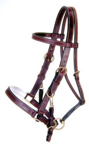 Tough 1 Australian Outrider Collection Leather Bridle/Halter - color: Black