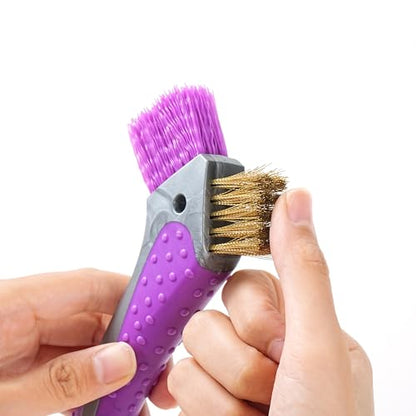 Horse Hoof Pick with Dual Brush,TPR Non-Slip Grip, Farrier Tool Hoof Pick for Horse Hoof Cleaning and Grooming - size: 2 pcs