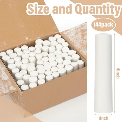 White 144 Pcs Large 4 x 1 Inch Railroad Crayon Chalk - color: White