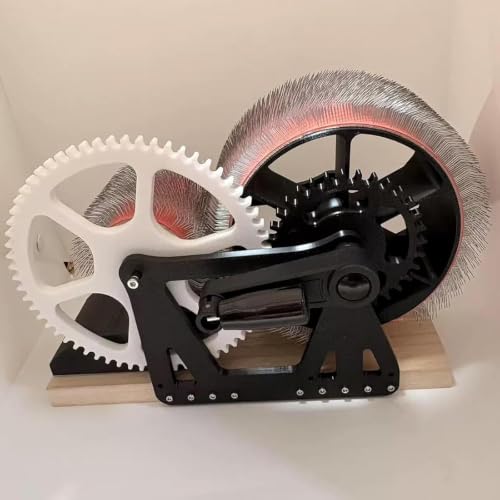 Agvhqc Manual Wool Drum Carder, Hand Crank Fiber Blending Combing Machine, DIY Wool Processing Tool for Spinning and Color Mixing