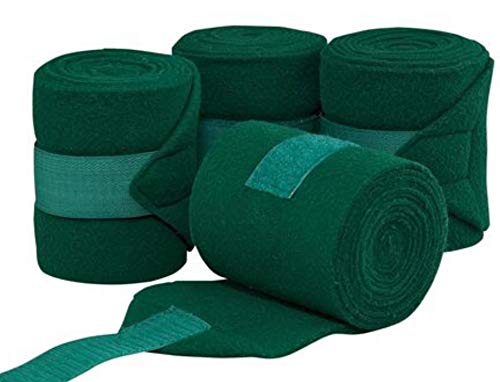Horse Fleece Bandages/Polo Wraps/Stable Wraps Equestrian Leg Wraps Set of 4 TACK Equestrian Boots Protection (Gray)