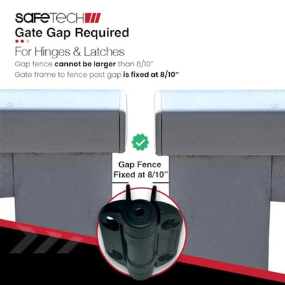 Safetech Hardware MegaKlik Self Closing Gate Hinges | Self-Aligning Heavy Duty Spring Hinges | Adjustable Tension | Pool Safety Hinge | Square Post, Aluminum Gates | Swing Close 185lb SHH135 - White - color: White, size: MEGAKLIK
