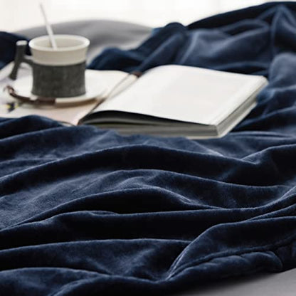 Bedsure GentleSoft Fleece Throw XL Blanket Navy - 300GSM Soft Lightweight Plush Cozy Blankets for Bed, Sofa, Couch, Travel, Camping, 50x70 inches - color: 02 - Navy, size: Throw XL (50" X 70")
