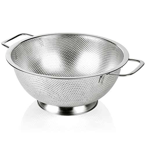 Gulex Colander Stainless Steel 5-Quart, Strainer Kitchen, Dishwasher Safe - size: 5QT