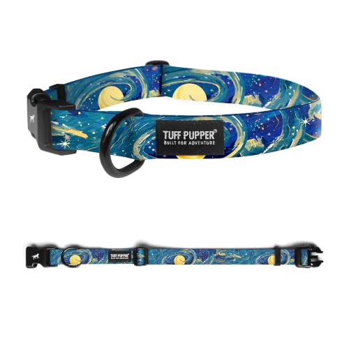 Tuff Pupper Premium Adjustable Dog Collar, Stylish Pattern Collars Designed in USA, Quick Release Buckle, Starry Flow Small (0.7 Inch Wide x 8-12 Inch Neck) - color: Starry Flow, size: Small