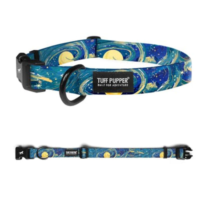 Tuff Pupper Premium Adjustable Dog Collar, Stylish Pattern Collars Designed in USA, Quick Release Buckle, Starry Flow Small (0.7 Inch Wide x 8-12 Inch Neck) - color: Starry Flow, size: Small