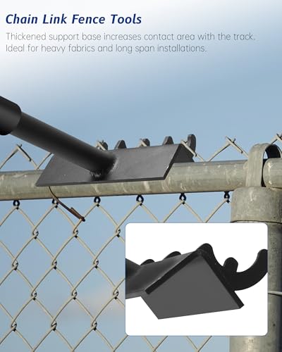 Chain Link Fence Heavy Duty Top Rail Fabric Hanging Tool, 15.7 Inch Chain Link Fence Tools with Anti Slip Handle Including Connection Hook Fit for Fixing Fences on Farms, Pastures, Garden Barriers - size: Black