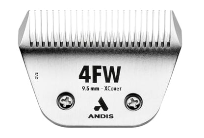 Andis 561463 ceramicEDGE #4FW XCover Wide Blade, Stainless Steel | 36% wider with 31-tooth ceramic cutter, carbon-steel lower blade, fits all professional dog clippers - size: 4FW (9.5 mm)