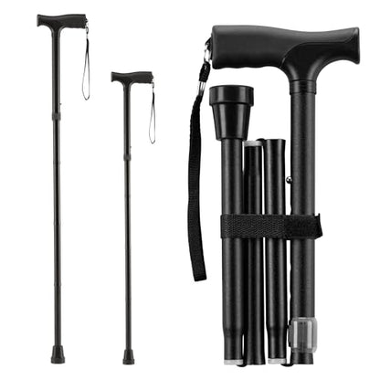 Mars Wellness Folding Cane - Adjustable Walking Cane for Women & Men - Collapsible Walking Stick for Seniors, Travel & Stability - Portable Mobility Aid