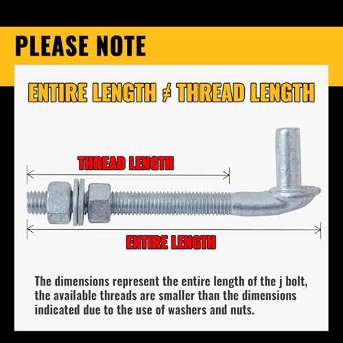 VIVIDA 12" J Bolt Gate Hinge, 5/8" Gate Bolt Post Hinge, 2-Pack | Galvanized Gate Bolt Post Hinge, Chain Link Fence Gate Hardware, Nuts & Washers Included - size: 12" (2 PCS)