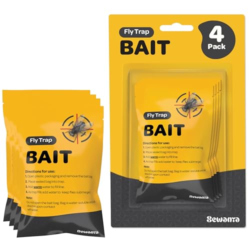 Outdoor Fly Trap Refills [Set of 4] Dissolvable Non-Toxic Bait - Fly Repellent for Outdoor Use Only - Controls Flies for Patios, Barns, Ranches Etc. - style: Refill