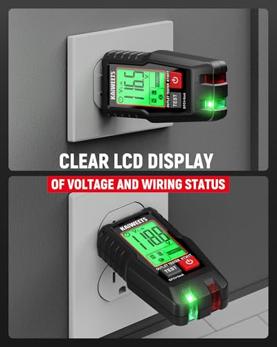 KAIWEETS GFCI Outlet Tester Plug in, LCD Display & Voltage Test for AC 120V