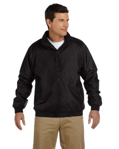 Harriton Womens Fleece-Lined Nylon Jacket (M740) - color: Black/ Black, size: Large