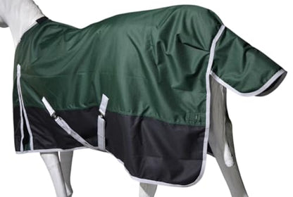 1200D Waterproof Medium Weight Poly (250g Fill) Horse Winter Turnout Blanket with Standard Neck AT010002GN-66 - color: Green, size: 66"