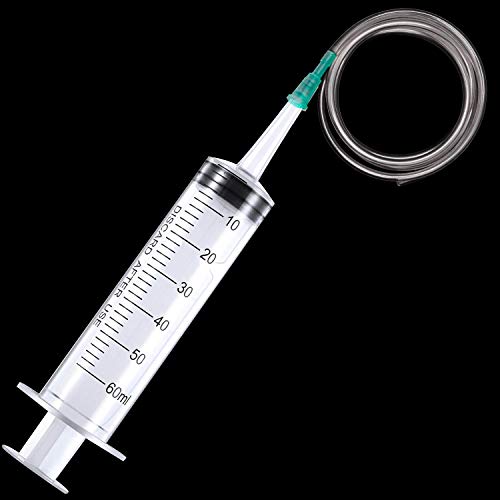 20ml & 60ml Syringe Plastic Liquid Measuring for Scientific Labs, Measuring, Watering, Refilling, Filtration, Feeding Pets, Medical Student, Oil or Glue Applicator Tools, 2pcs Syringe with 2pcs Tubes