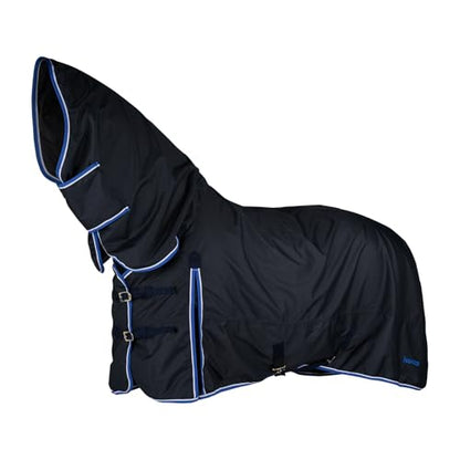 Horze Glasgow Full Neck Turnout - color: Dark Blue, size: 72 in