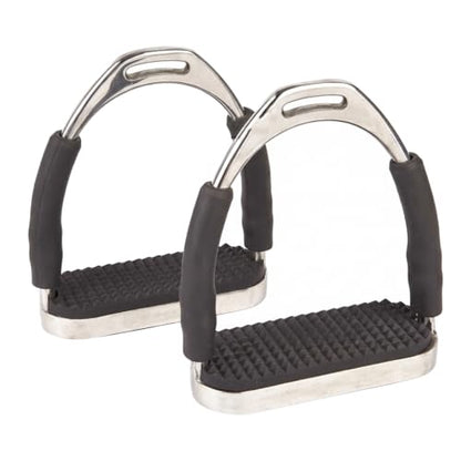 Flex Stainless English Saddle Stirrups Iron Pads Knee Ankle Stress Pain Relief - size: 4 Inch