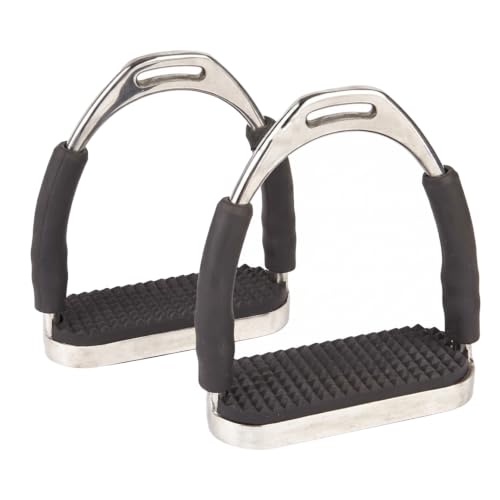 Flex Stainless English Saddle Stirrups Iron Pads Knee Ankle Stress Pain Relief - size: 5 Inch