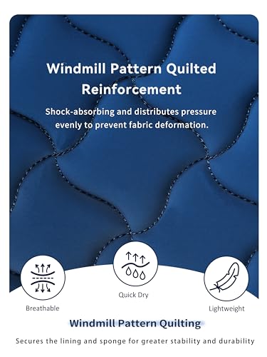 Harrison Howard English Half Pad Non-Slip Moisture-Wicking Shock Absorbing Horse Saddle Pad for Jumping Training Eventing - color: Peacock Blue