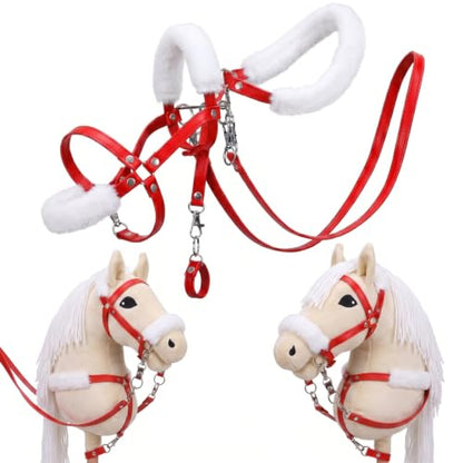 Shappy Hobby Horse Bridle Toy Accessories,Red, White - color: Red, White