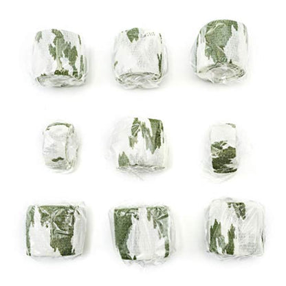 FRESINIDER 9 Rolls Self Adhesive Wrap Athletic Tape Gauze, Breathable Elastic Cohesive Bandage for Sports Injury & Pet (7 Pcs 2" x 5 Yards + 2 Pcs 1" X 5 Yards) (Snow Camo) - color: Snow Camo