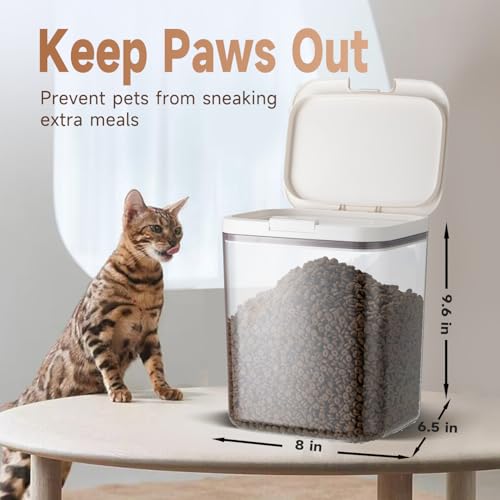 LivLab Mker Dog Food Storage Container 5 lbs Airtight Pet Food Storage Containers with Lids, Cat Food Container, BPA Free, Rice Container, Flour Dispenser(6 lbs), white - color: (D979)-5.5L