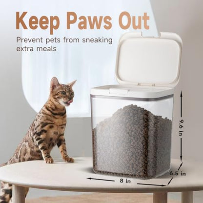 LivLab Mker Dog Food Storage Container 5 lbs Airtight Pet Food Storage Containers with Lids, Cat Food Container, BPA Free, Rice Container, Flour Dispenser(6 lbs), white - color: (D979)-5.5L