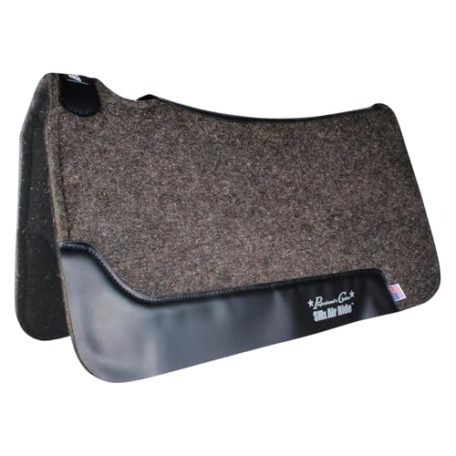 Professional's Choice Cowboy Air Ride Saddle Pad | Contoured Back Shock-Absorbing Breathable Moisture-Wicking Wool Felt Western Horse Riding Saddle Pad - color: Charcoal, size: 29" x 30", style: Felt Wool