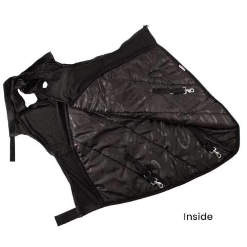 Country Pride Lycra Horse Neck Cover, Waterproof 600D Outer Shell, 250g Insulation, Full Zipper, Lycra Face Panel, Adjustable 3-Strap Attachment, Black (X-Large) - size: X-Large