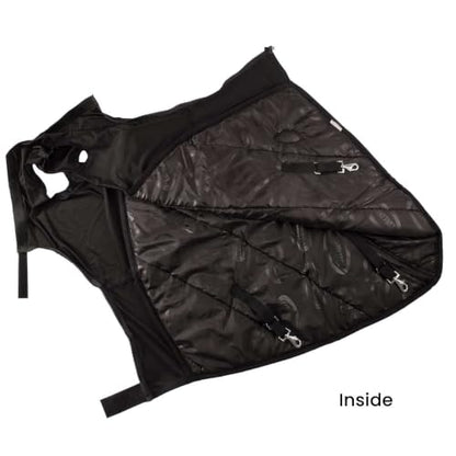 Country Pride Lycra Horse Neck Cover, Waterproof 600D Outer Shell, 250g Insulation, Full Zipper, Lycra Face Panel, Adjustable 3-Strap Attachment, Black (Medium) - size: Medium
