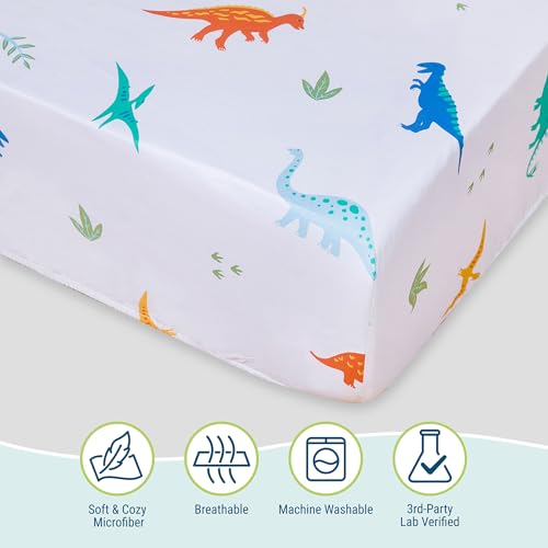 Wildkin Twin Sheet Set – Soft Microfiber, Fitted & Top Sheet, Pillowcase - Jurassic Dinosaurs - color: Jurrasic Dinosaurs
