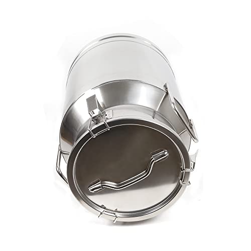 20-60L Stainless Steel Milk Can Wine Milk Bucket Wine Pail Bucket Milk Can Tote Jug with Sealed Lid Heavy Duty, with Independent Embedded Silicone Sealed Lid (50L) - size: 50L