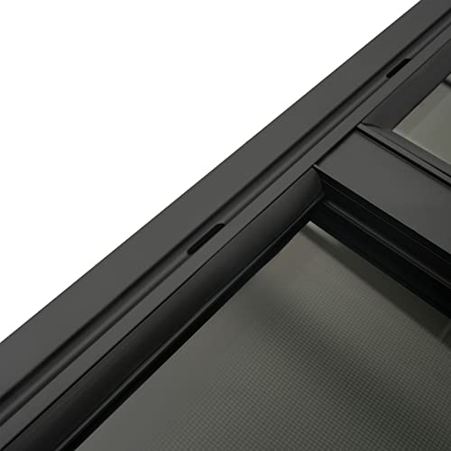 42" W x 22" H Black Tempered Glass RV Window, Horizontal Sliding, Universal Fit for RV with 2-6mm Sheet Metal Thickness - color: 42" W x 22" H