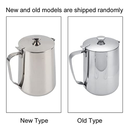 Milk Frothing Pitcher Stainless Steel Coffee Milk Frother Cup Mug Foam Making Jug with Lid for Making Espresso Cappuccino Latte Hot Chocolate (350ml) - size: 350ml