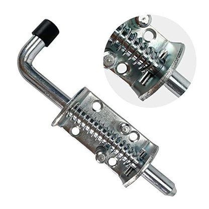 Steel Spring Loaded Latch Pin Assembly 6.5 Inch with 2-Set Spring Latches - Heavy-Duty Plated for Multi-Purpose Trailer Gates, Barn Doors & Heavy Tailgates (Screws Not Included)