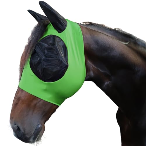 Stretch-Fit Fly Mask - color: Lime, size: Horse