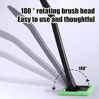 AICEL Car Windshield Cleaning Tool, Extendable Handle Window Cleaner Kit with 4PCS Reusable Microfiber Cloth, Auto Windscreen Glass Wiper Accessories, Universal for Truck, SUV, RV