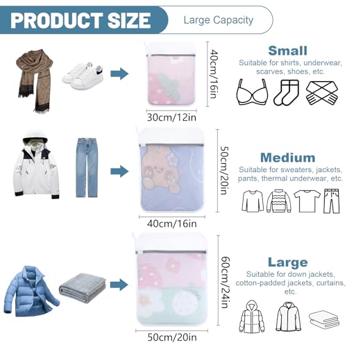 3-Pack Durable Honeycomb Mesh Laundry Bags for Delicates, M + L + XL - color: 120gsm Honeycomb Mesh, size: S+M+L