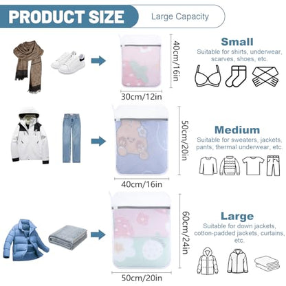 3-Pack Durable Honeycomb Mesh Laundry Bags for Delicates, M + L + XL - color: 120gsm Honeycomb Mesh, size: S+M+L
