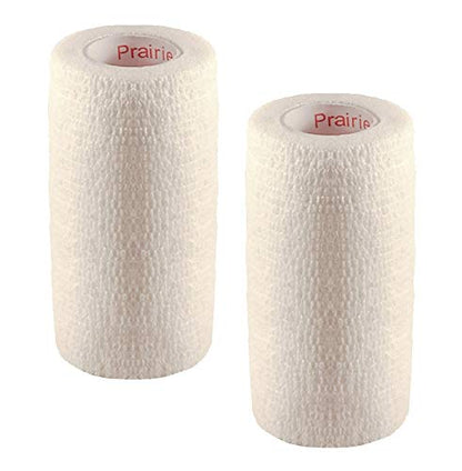 Vet Tape (White) (2 Pack) (3 Inch x 15 feet) Self Adhesive Adherent Adhering Cohesive Flex Self Stick Bandage Grip Roll Dog Cat Pet Horse - color: White, size: 2 Rolls