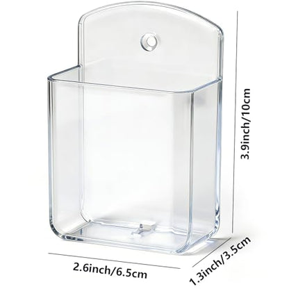 noonebutyou 3 Pcs Remote Control Holder Wall TV Remote Holder Self Adhesive No Drilling Marker Holder, Wall Pen Holder Containers for Home Office School (Clear) - color: Clear-3pcs