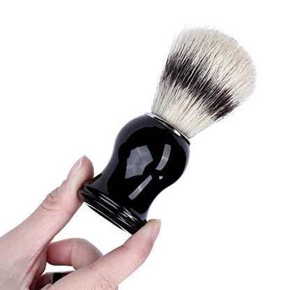 CCbeauty Mens Shaving Brush and Bowl Set, 4-in-1 Bristle Shave Brushes Kit with Stainless Steel Shaving Bowl & Soap Mug, Safety Razor Stand, Birthday Dad Gifts Set for Men, Black Soap 3.5Oz - color: 2# Black Soap